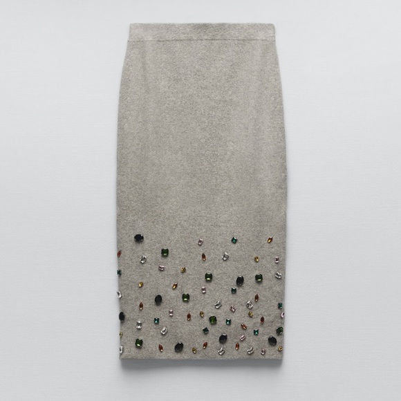 Zara beaded knit pencil skirt